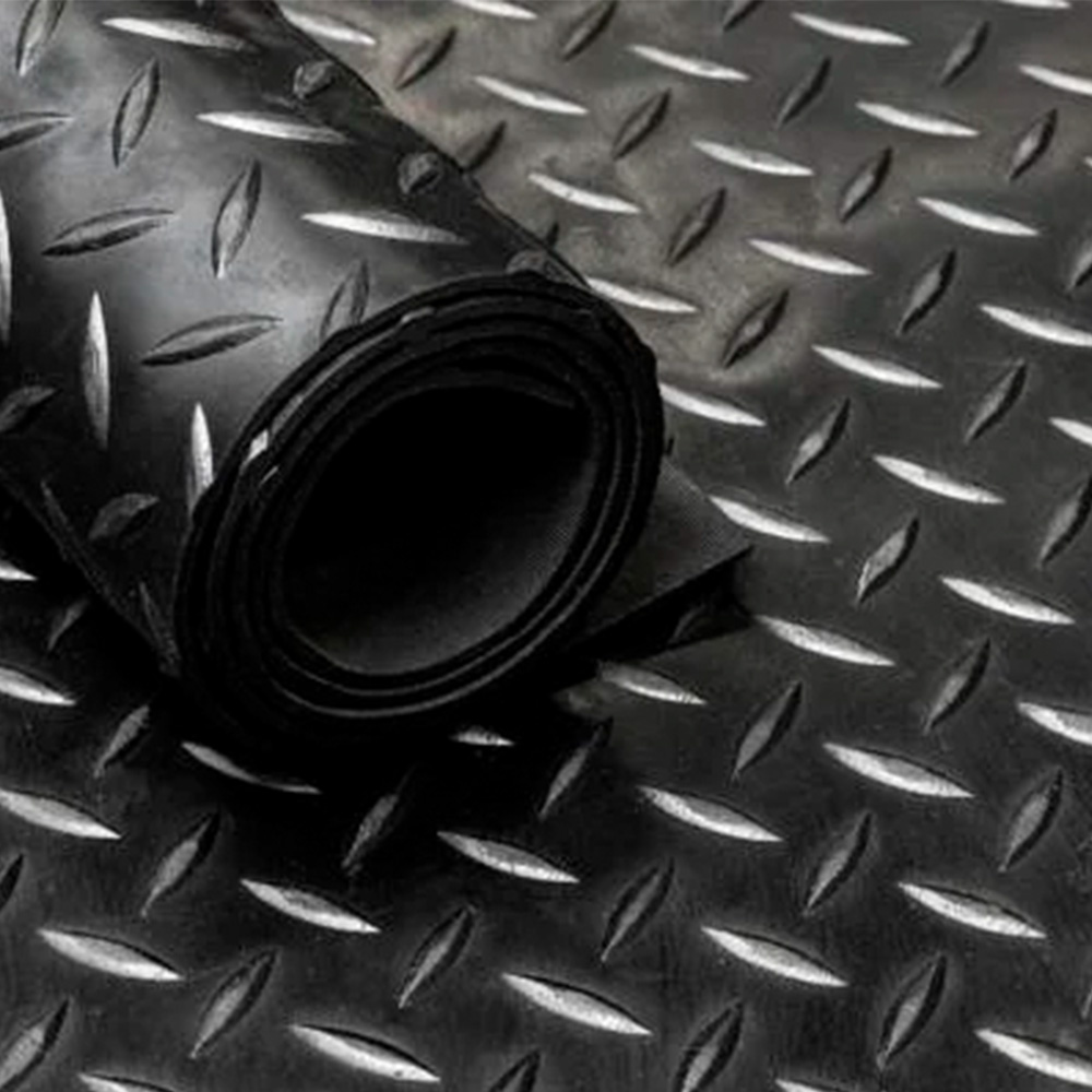 Piso de Goma Rollo Diamantado Negro 3 mm Espesor x 0,60 m Ancho x 10 m 2 Piso de Goma Rollo Diamantado Negro 3 mm Espesor x 0,60 m Ancho x 10 m - Imagen 2