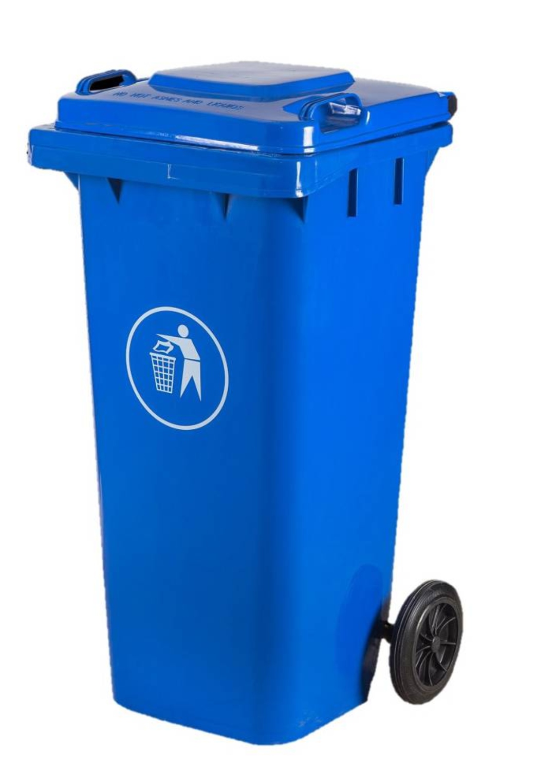 Basurero Azul Tapa y Ruedas 120 litros 46 cm x 55 cm x 96 cm