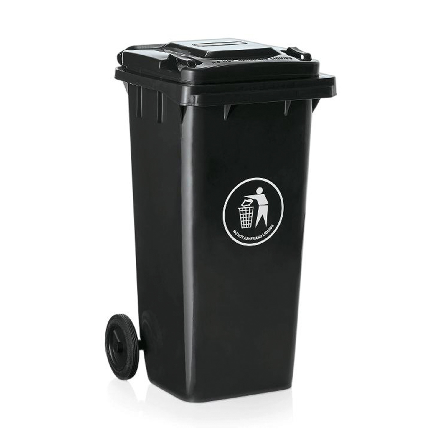 Basurero Negro Tapa y Ruedas 120 litros 46 cm x 55 cm x 96 cm 1 Basurero Negro Tapa y Ruedas 120 litros 46 cm x 55 cm x 96 cm