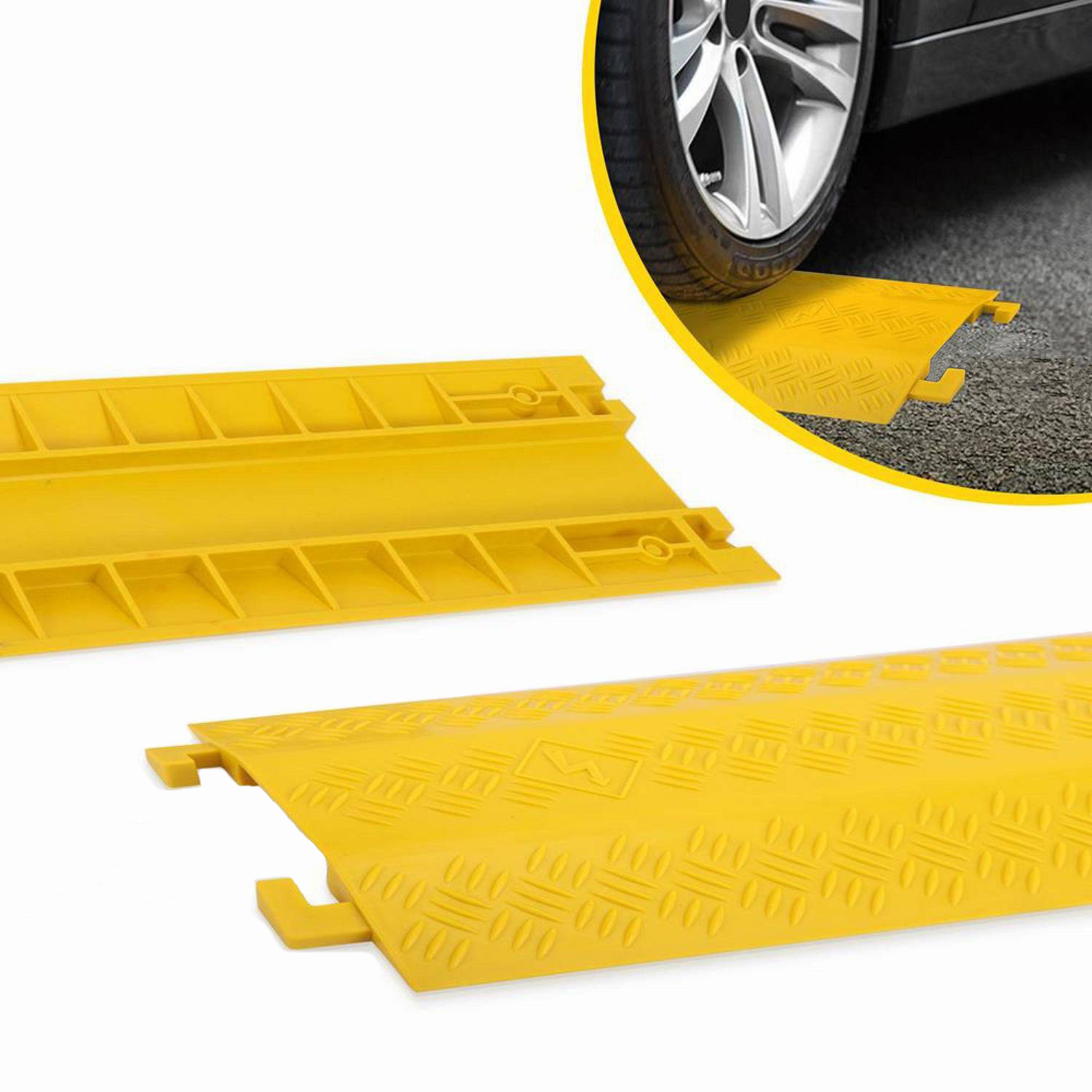 Protector de Cables 13mm PVC Amarillo 100 cm x 13.5 cm x 2 cm 1 Protector de Cables 13mm PVC Amarillo 100 cm x 13.5 cm x 2 cm
