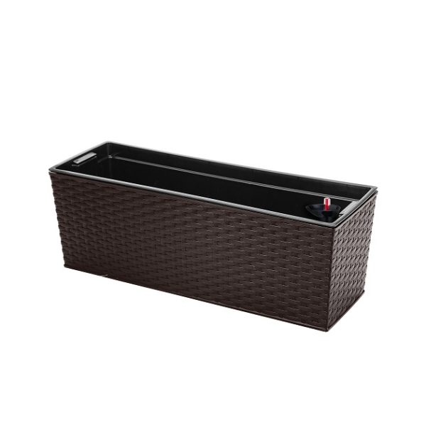 24185000 MACETA RECTANGULAR ESTILO RATAN 56X19X19 5 CM C SIST RIEGO VF 1