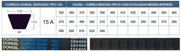 Correas  B 116 .(116" Int X 16.5Mm ) - Imagen 2