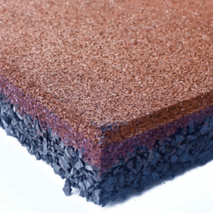 Piso Pastelón Caucho 20 mm x 50 cm x 50 cm Rojo