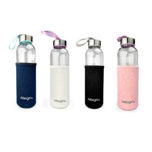 Botella de Vidrio con Funda Color 450cc