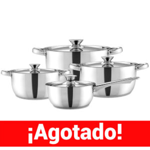 BATERIA DE COCINA 460-8SS CACEROLAS 18 - 24 - 26 -CAZO 16 CMS.