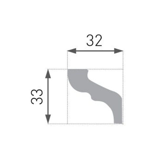 Cornisa E6 Ps 33X32Mm Blanco (T2Mt) - Imagen 5