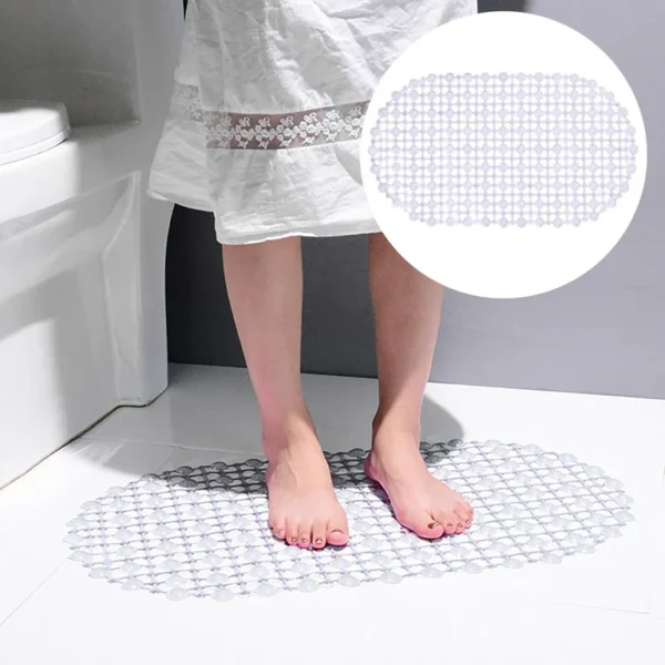 Piso Baño Ducha 68X36Cm Pvc Blanco Transp