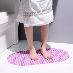 Piso Baño Ducha 68X36Cm Pvc Rosado Transp