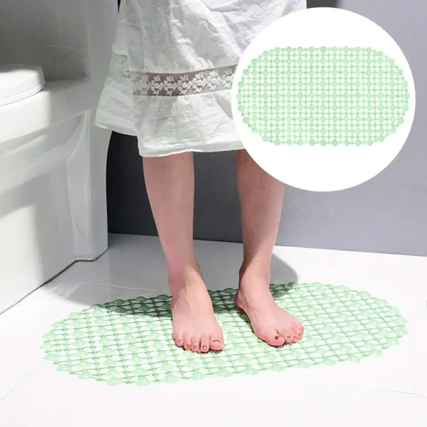 Piso Baño Ducha 68X36Cm Pvc Verde Transp
