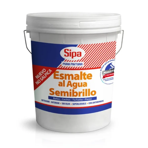 Esmalte al Agua Semibrillo Blanco – Tineta 4 Galones SIPA