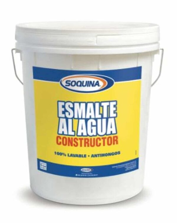 Esmalte al Agua Constructor Blanco/Base Blanca -Tineta 4Gl Soquina