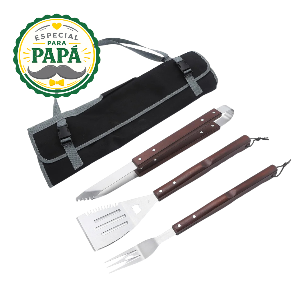 Set Parrillero 3 Piezas con Estuche. 1 Set Parrillero 3 Piezas con Estuche.
