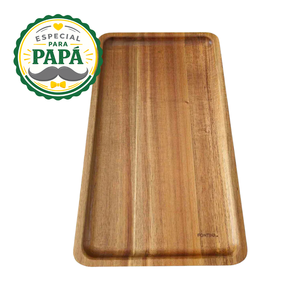 Bandeja de Madera de Acacia de 35x20cm Fontina 1 Bandeja de Madera de Acacia de 35x20cm Fontina