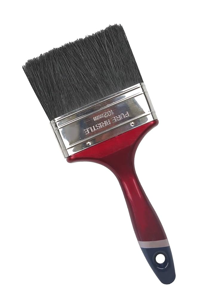 Brocha De Mango Rojo / Cerdas De Pelo De Cerdo 4" 1 Brocha De Mango Rojo / Cerdas De Pelo De Cerdo 4"