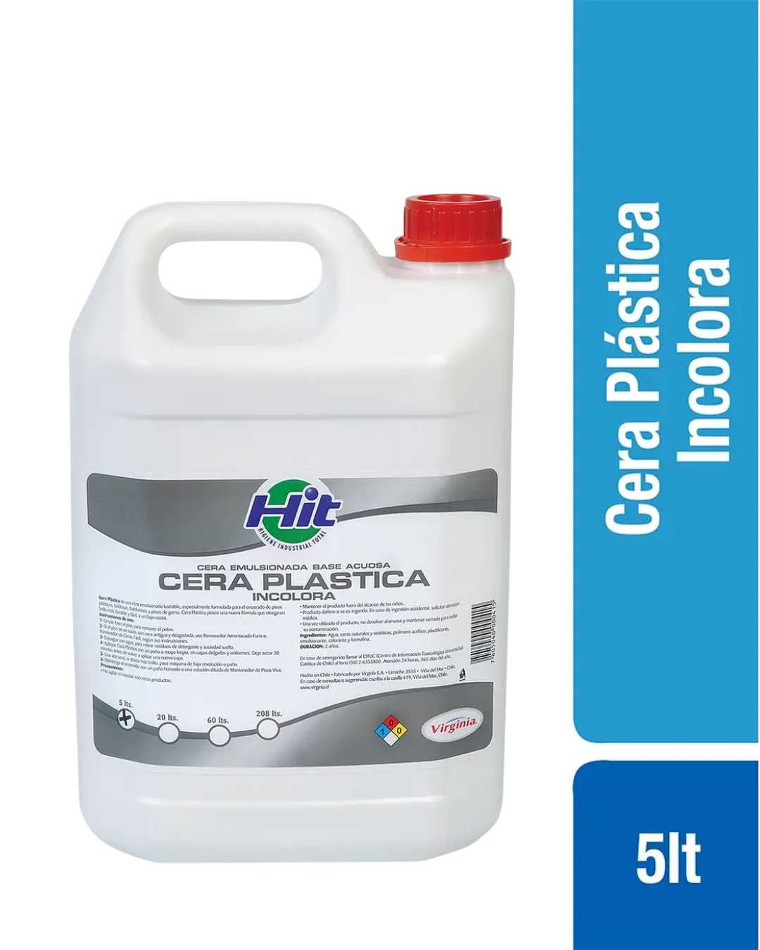 Cera Plástica Incolora Virginia Pro 5 lt 1 Cera Plástica Incolora Virginia Pro 5 lt