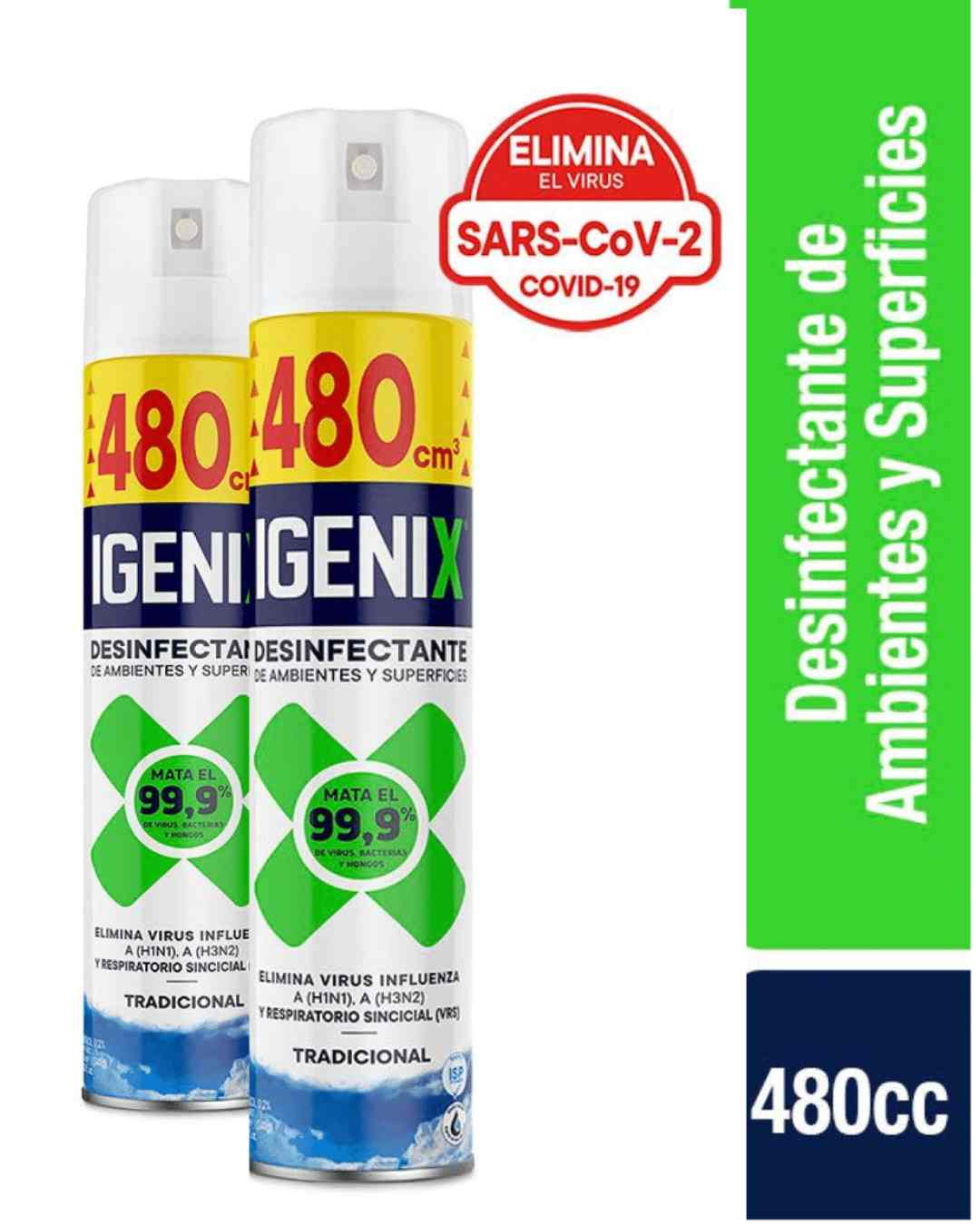 Pack Desinfectante Aerosol Igenix Tradicional 480 ml 1 Pack Desinfectante Aerosol Igenix Tradicional 480 ml