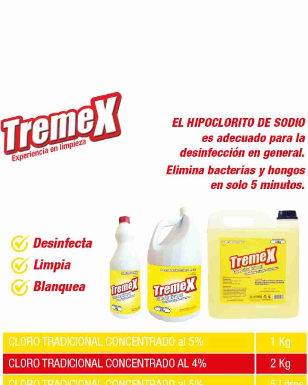Cloro Tremex Tradicional 4% 2 Lt 2 Cloro Tremex Tradicional 4% 2 Lt - Imagen 2