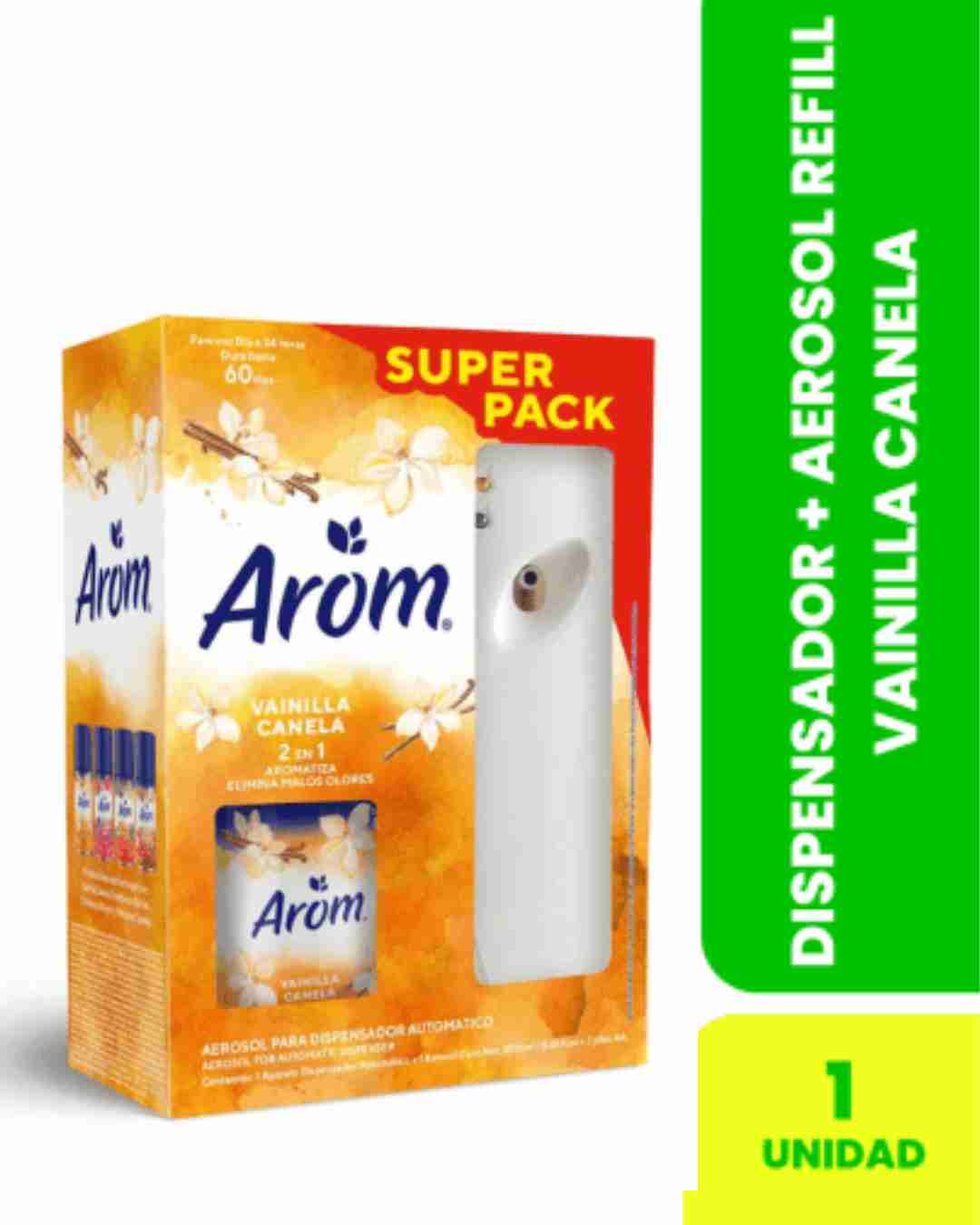 Dispensador + Aerosol Refill Vainilla Canela + 2BATAA UN 1 Dispensador + Aerosol Refill Vainilla Canela + 2BATAA UN