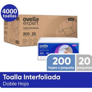 Toalla Interfoliada Caja Ovela 20 Paq X 200 Hojas Eco