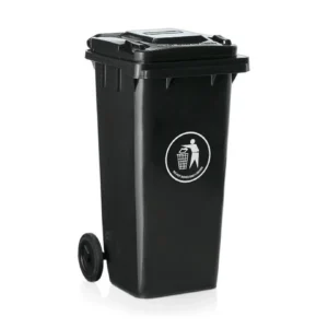 Basurero Tapa / Ruedas 120 Litros Negro 46 cm x 55 cm x 96 cm