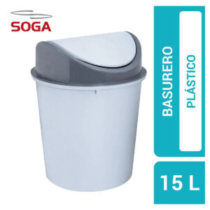 Papalero Tapa Vaiven Gris 15 Litros