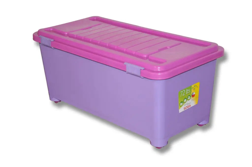 Baúl Con Rueda 72 Litros 80X40X34cm Lila/Rosa 1 Baúl Con Rueda 72 Litros 80X40X34cm Lila/Rosa