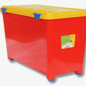Baúl con rueda 100 Litros 77X40X48cm Rojo/Amarillo