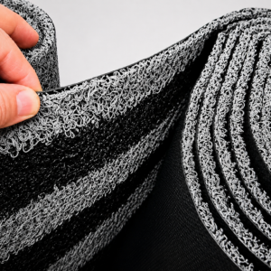 Piso Rollo PVC Tipo Nomad Cushion List 11 MM R 12 Mts Negro/Gris