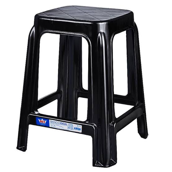 Banco Plástico Ideal 44 cm Negro 1 Banco Plástico Ideal 44 cm Negro