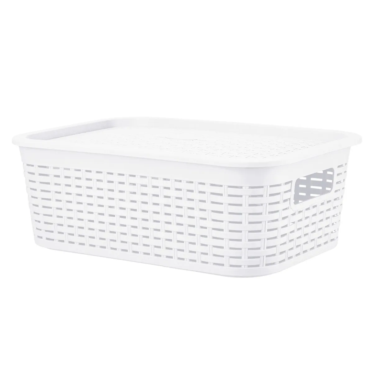 Canastilla Tavarua 13 Litros - Blanco Con Tapa 1 Canastilla Tavarua 13 Litros - Blanco Con Tapa