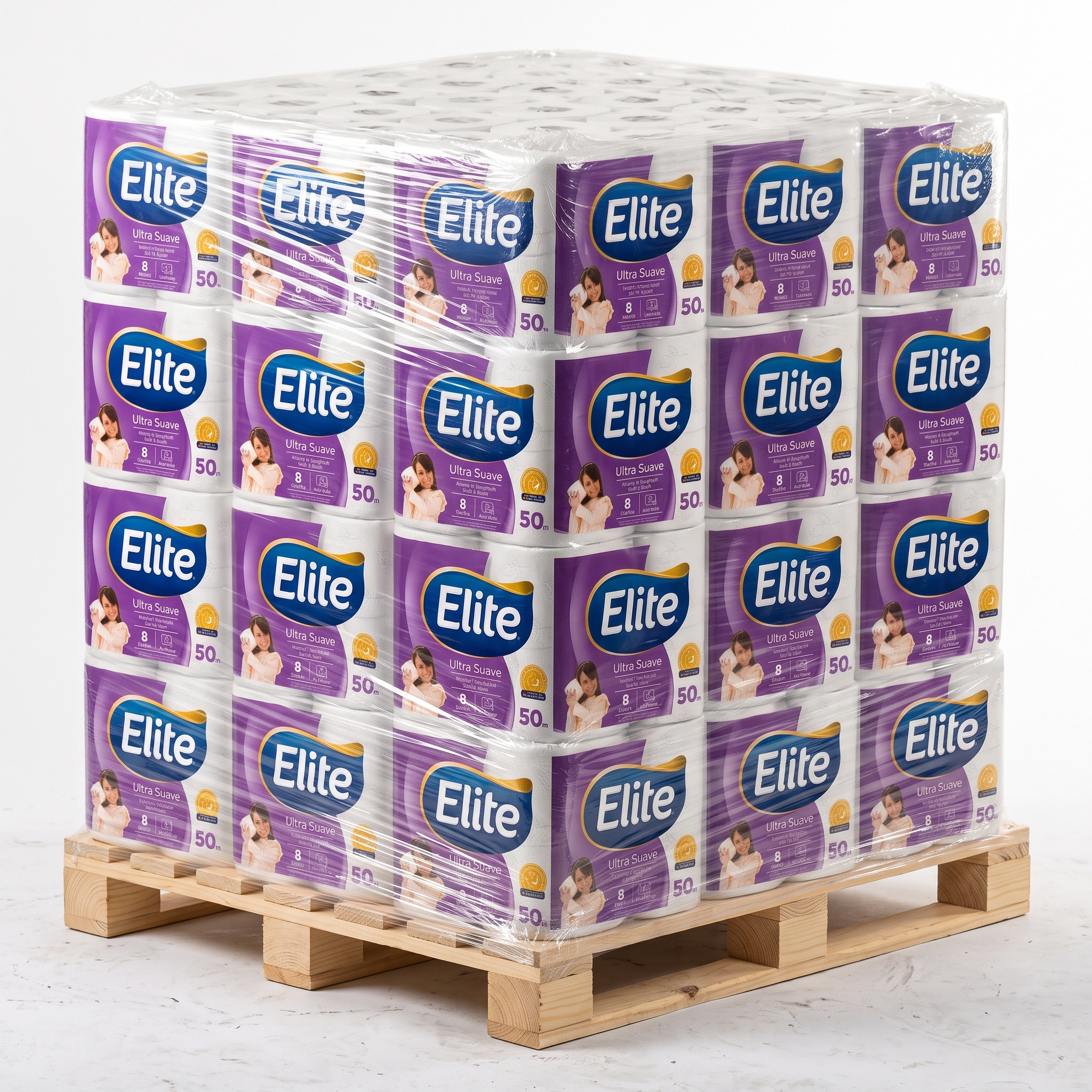 Pallet Elite / 24 Mangas Papel Higiénico Ultra Doble Hoja 8x4x50mt 1 Pallet Elite / 24 Mangas Papel Higiénico Ultra Doble Hoja 8x4x50mt